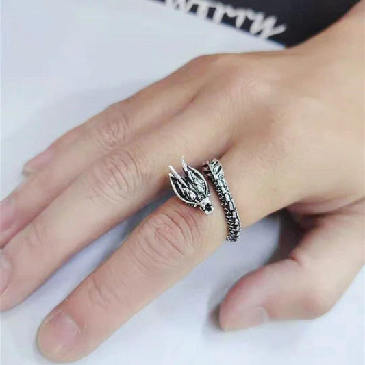 Silver Dragon Claw Wrap Ring - Diane Jewelry