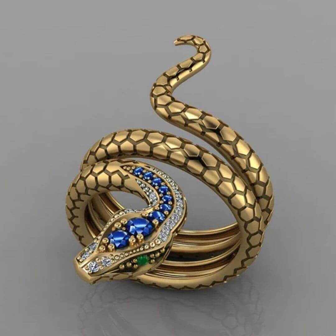Gold Snake Wrap Elegant Ring - Diane Jewelry