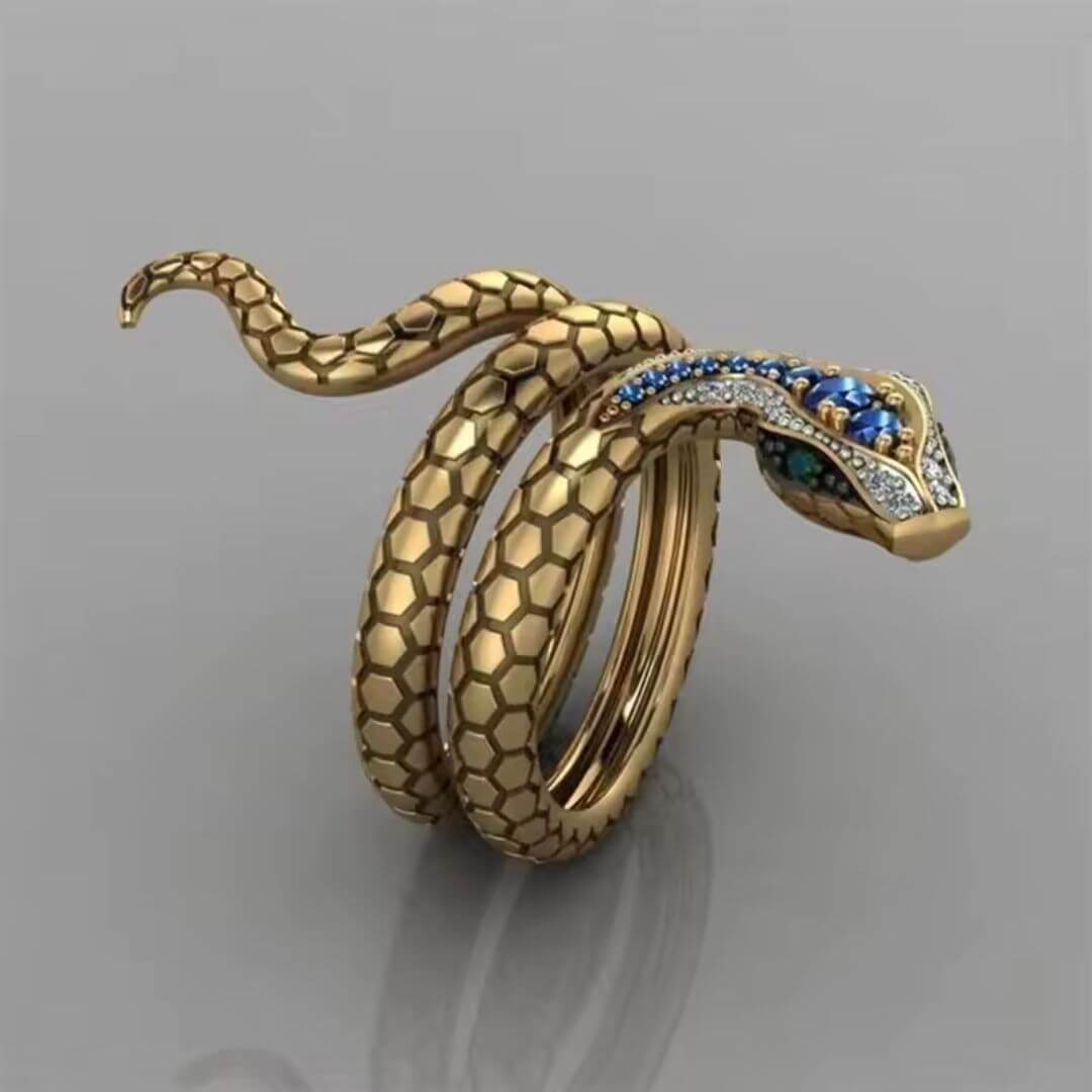 Gold Snake Wrap Elegant Ring - Diane Jewelry