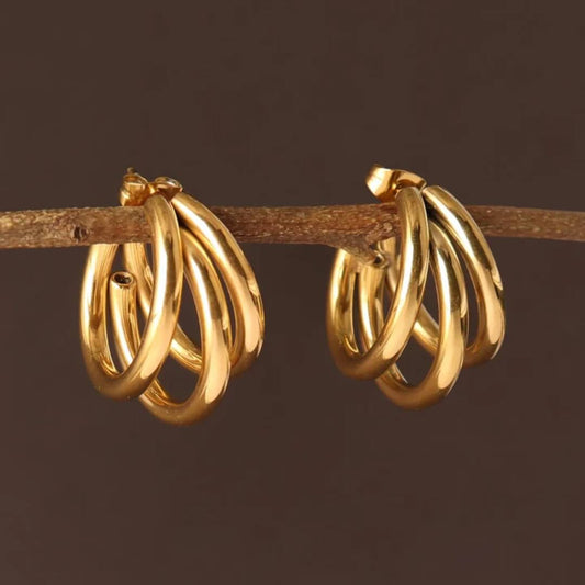 Chunky Gold Hoop Earrings - Diane Jewelry