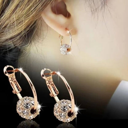 Crystal Ball Hoop Earrings - Diane Jewelry