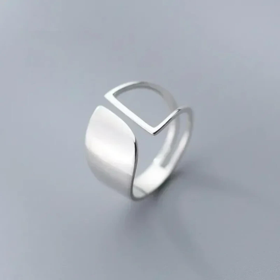 Minimalist Geometric Silver Ring - Diane Jewelry