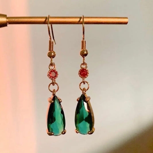 Elegant Green Gem Earrings - Diane Jewelry
