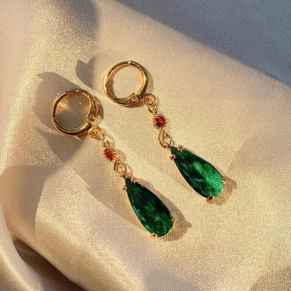 Elegant Green Gem Earrings - Diane Jewelry