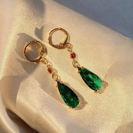 Elegant Green Gem Earrings - Diane Jewelry