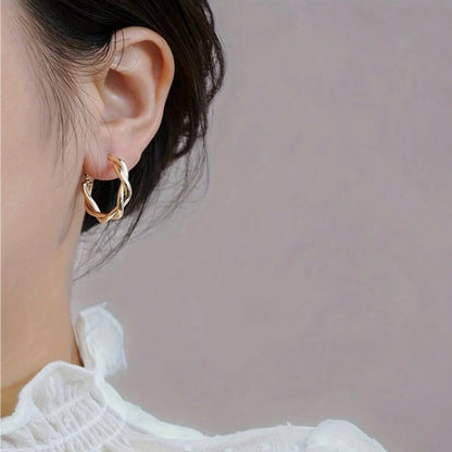 Twisted Gold Hoop Earrings - Diane Jewelry