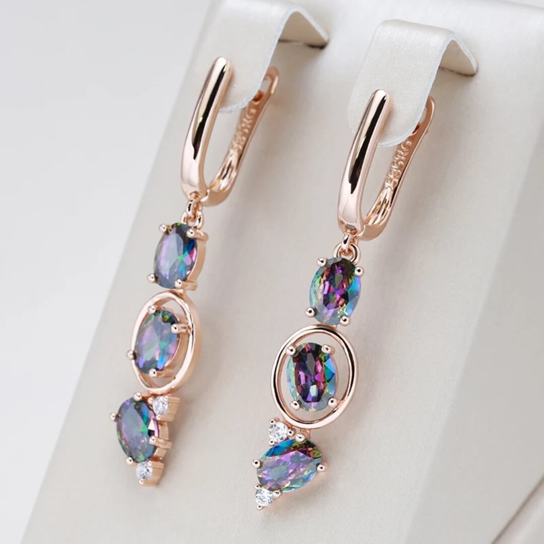 Multicolor Gemstone Drop Dangle Earrings - Diane Jewelry