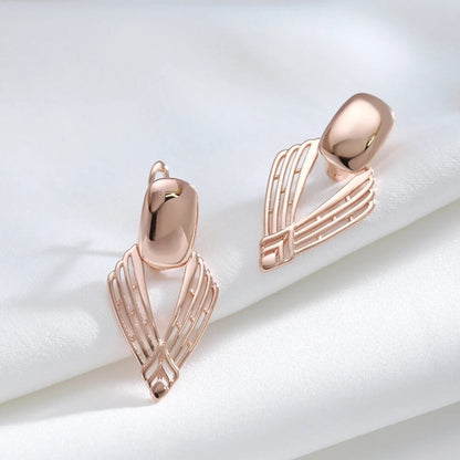 Rose Gold Retro Statement Earrings - Diane Jewelry