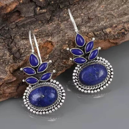 Bohemian Blue Stone Dangle Earrings - Diane Jewelry