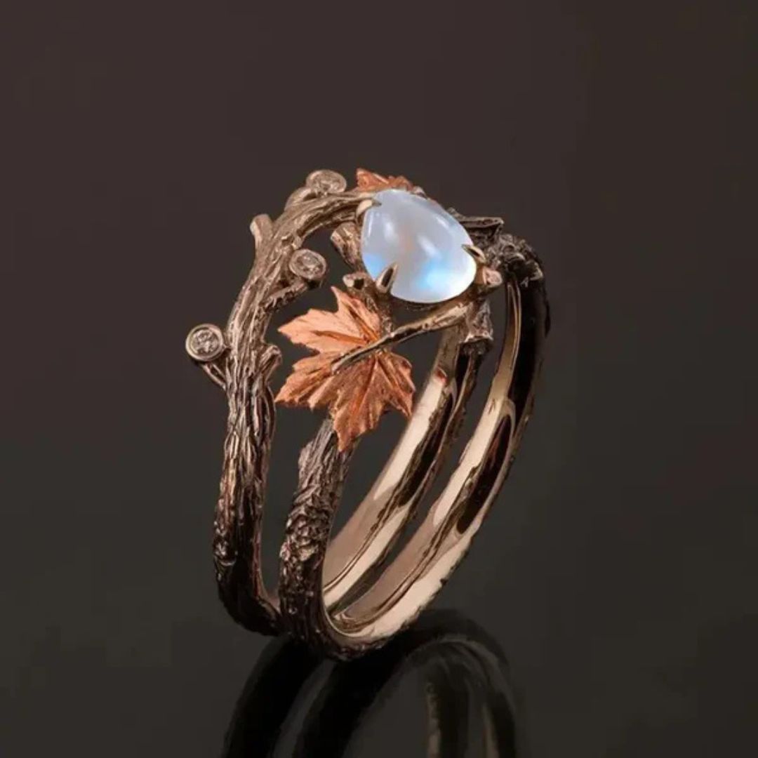Nature Branch Moonstone Leaf Ring - Diane Jewelry