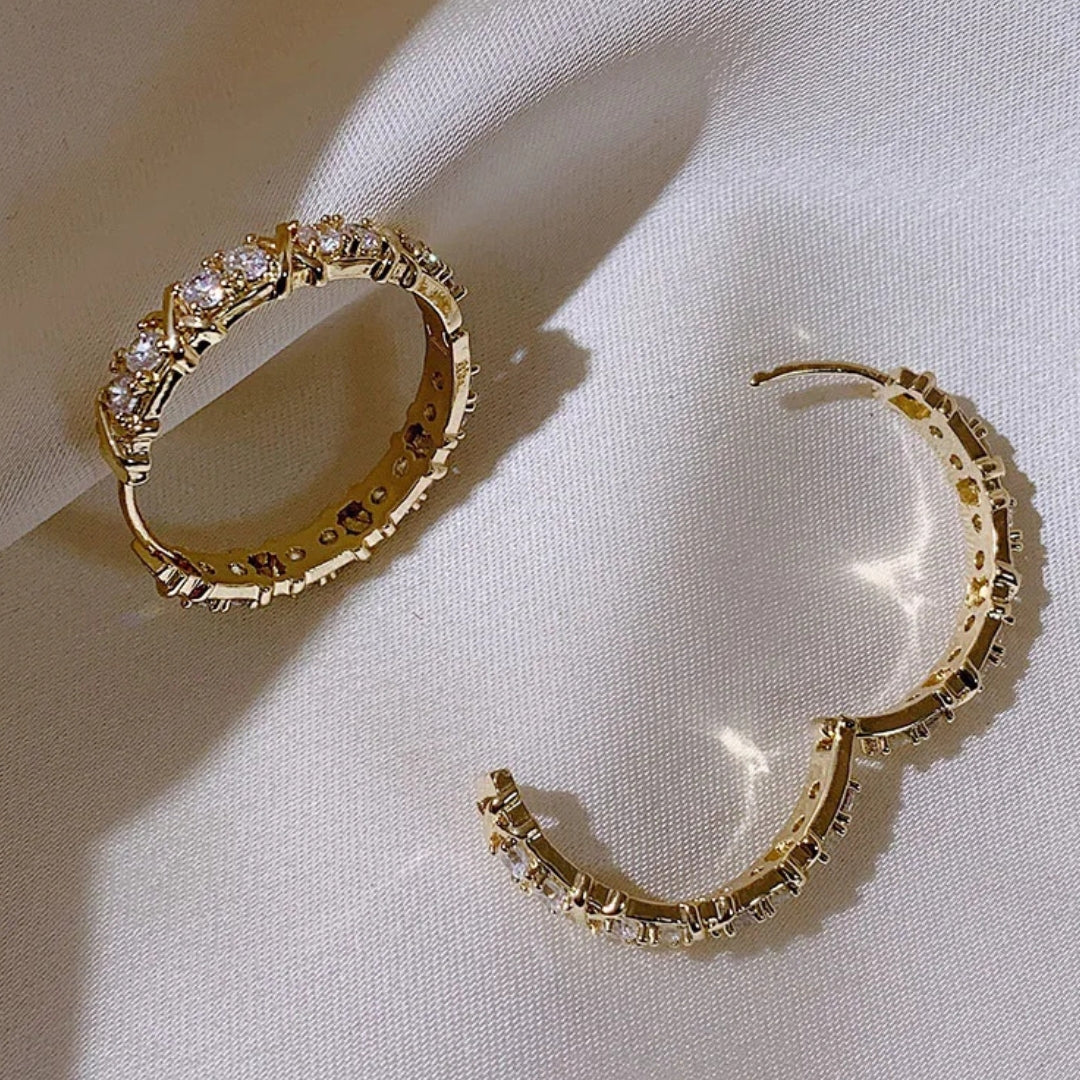 Stylish Gold Hoop Earrings - Diane Jewelry