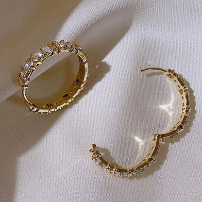 Stylish Gold Hoop Earrings - Diane Jewelry