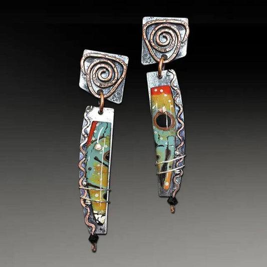 Abstract Boho Mixed Metal Earrings - Diane Jewelry