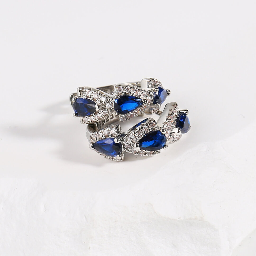 Blue Sapphire Hoop Earrings - Diane Jewelry