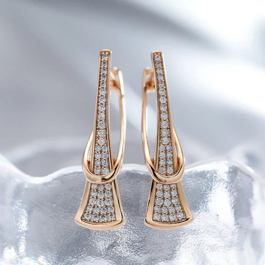 Elegant Gold Crystal Drop Earrings - Diane Jewelry