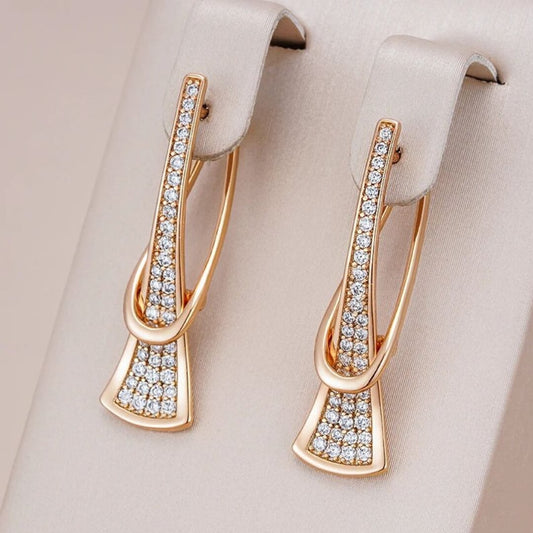 Elegant Gold Crystal Drop Earrings - Diane Jewelry