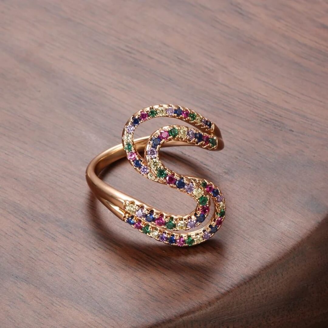 Colorful Wave Multistone Statement Ring - Diane Jewelry