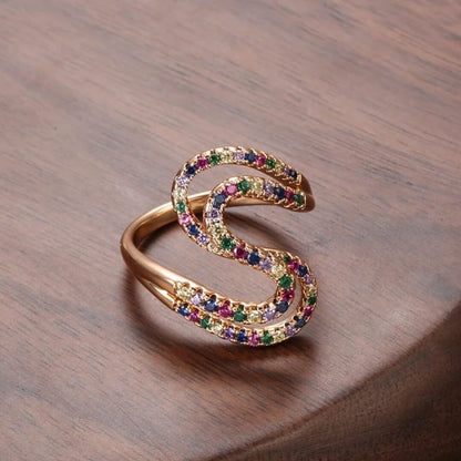 Colorful Wave Multistone Statement Ring - Diane Jewelry