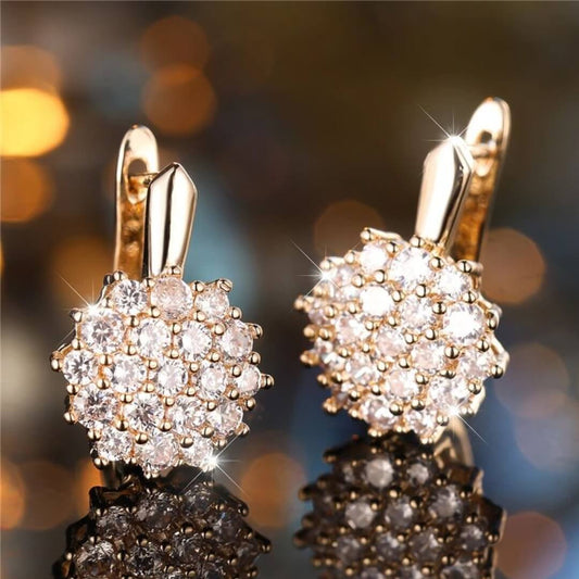 Cluster Crystal Drop Earrings - Diane Jewelry