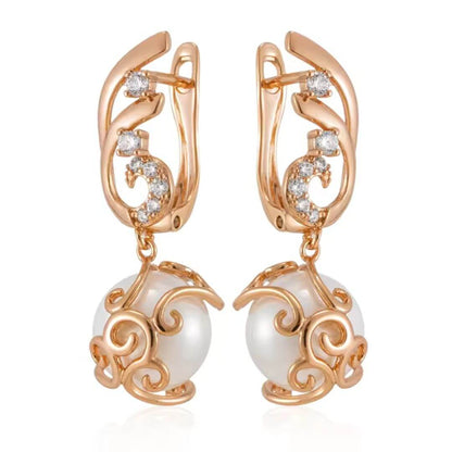 Filigree Pearl Drop Earrings - Diane Jewelry