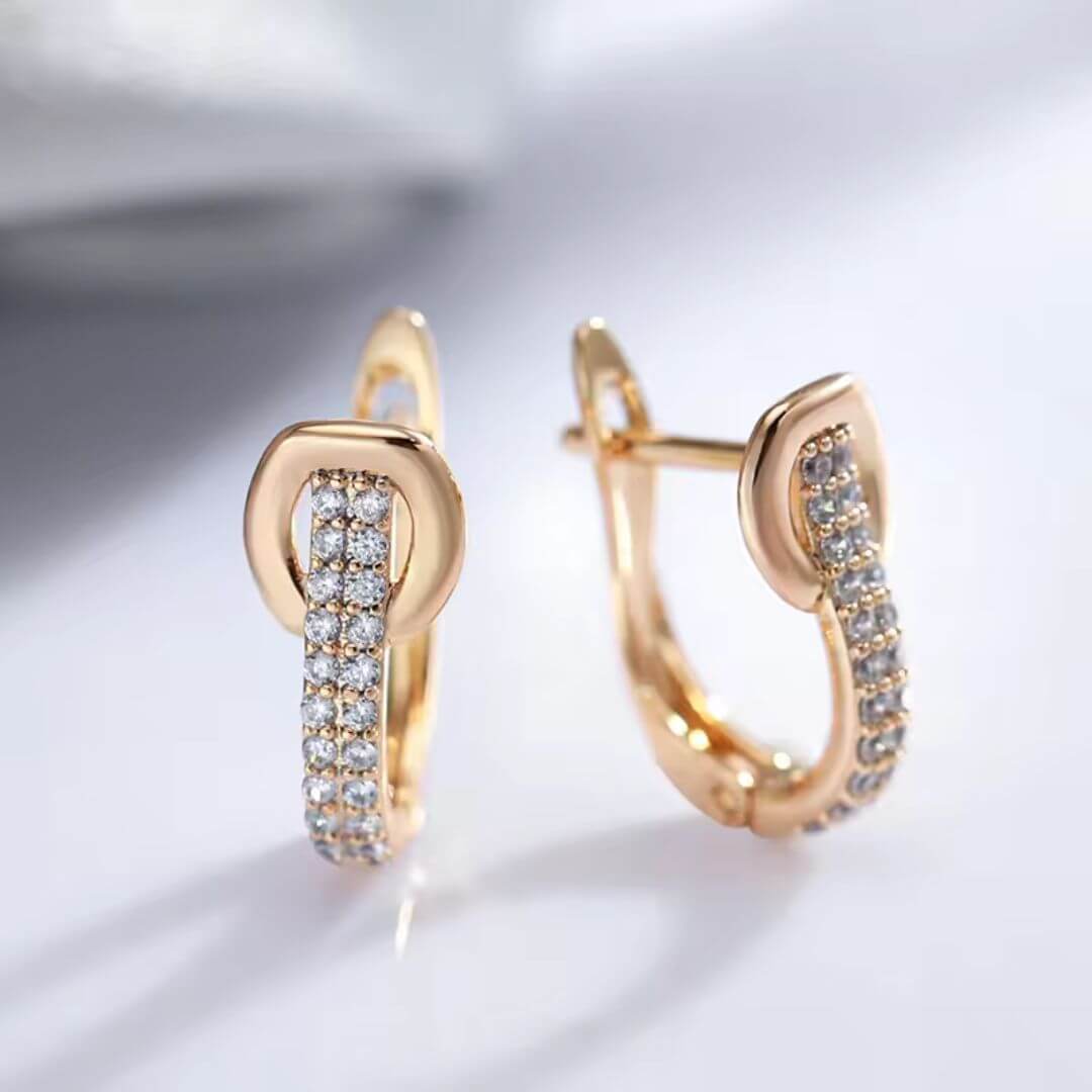 Crystal Buckle Hoop Earrings - Diane Jewelry