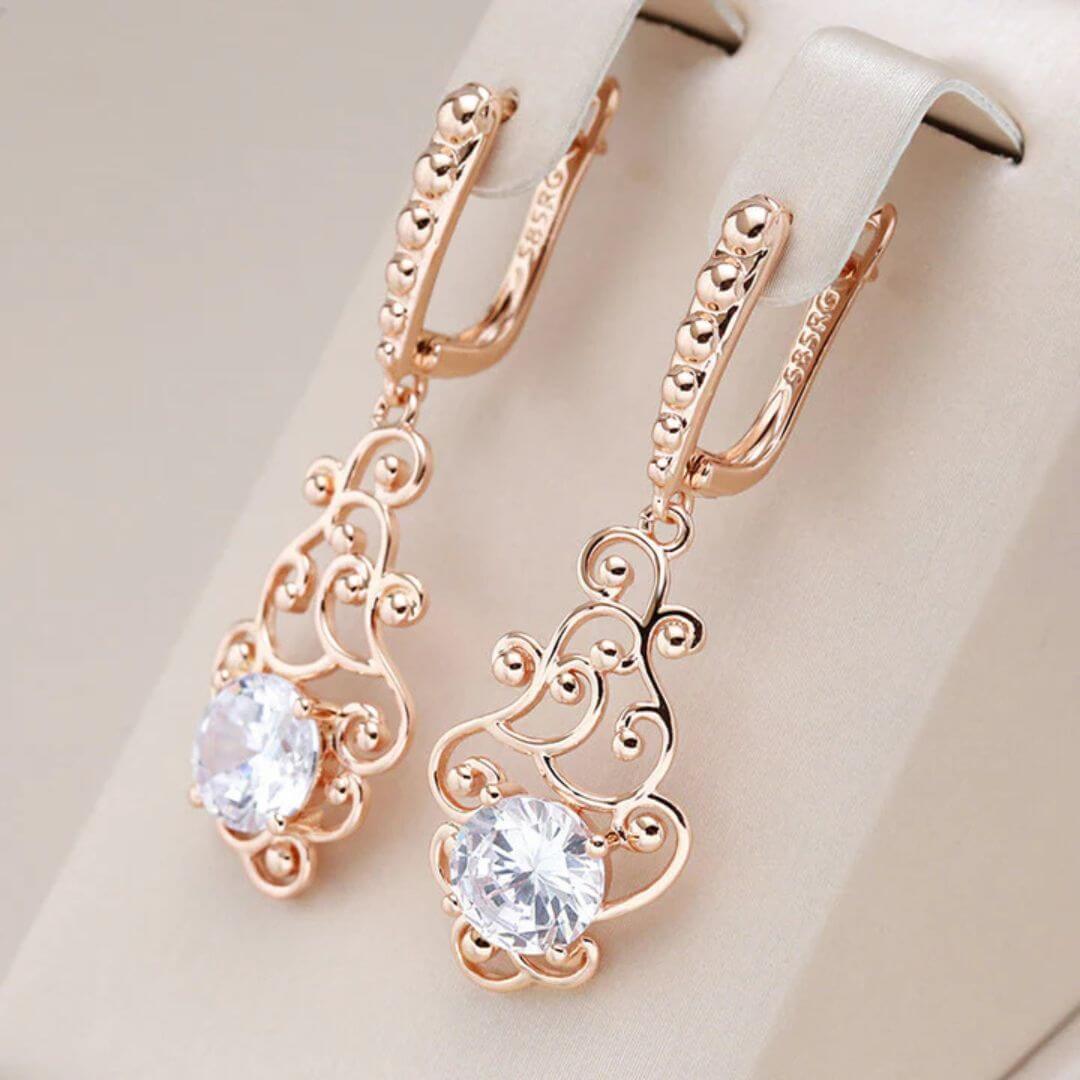 Vintage Scroll Drop Earrings - Diane Jewelry