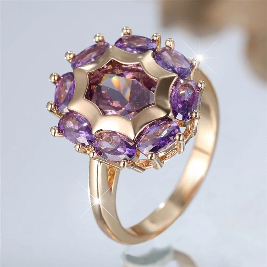 Purple Gem Cocktail Ring - Diane Jewelry