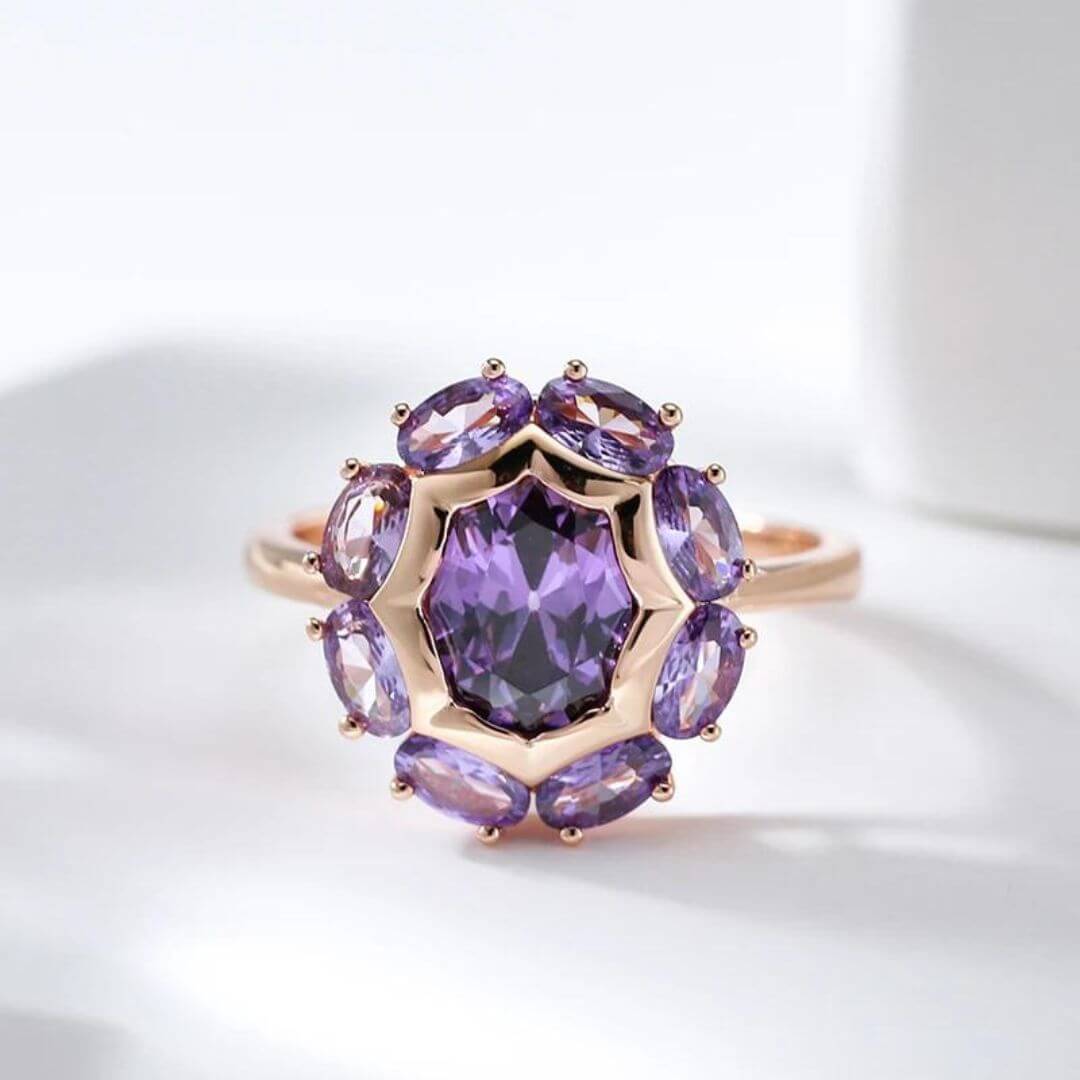 Purple Gem Cocktail Ring - Diane Jewelry