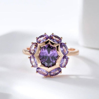 Purple Gem Cocktail Ring - Diane Jewelry
