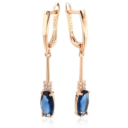 Elegant Blue Drop Earrings - Diane Jewelry