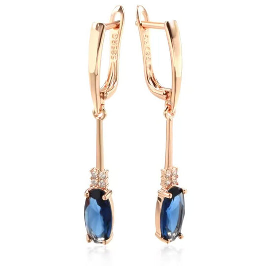 Elegant Blue Drop Earrings - Diane Jewelry