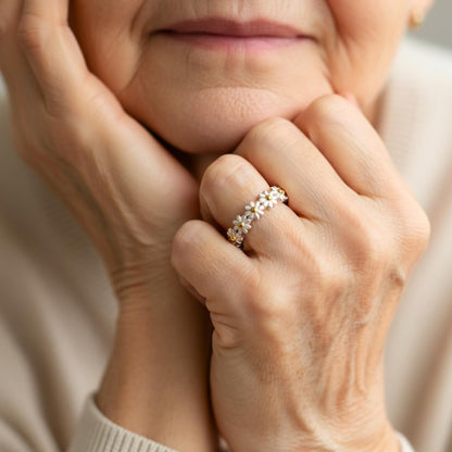 Daisy Flower Enamel Stack Ring Susan Rose Jewelry