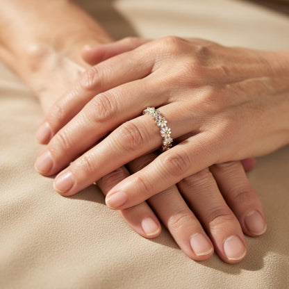 Daisy Flower Enamel Stack Ring Susan Rose Jewelry