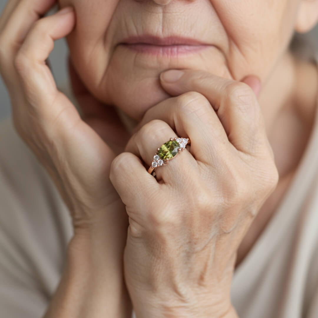 Delicate Green Gemstone Ring Susan Rose Jewelry