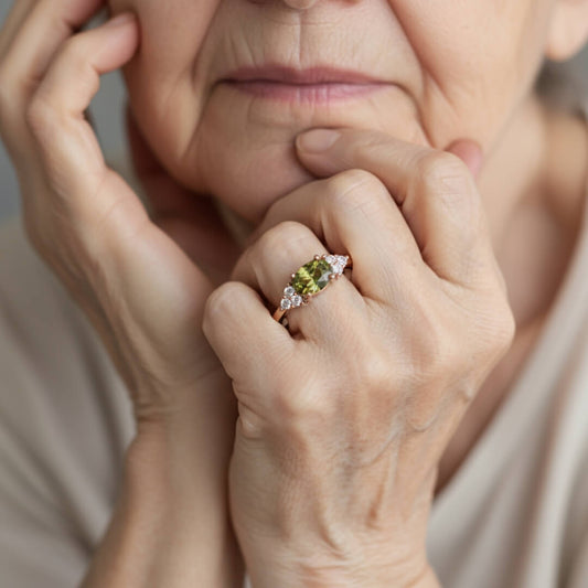 Delicate Green Gemstone Ring Susan Rose Jewelry