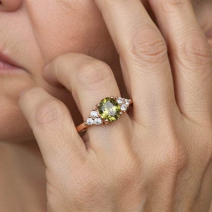 Delicate Green Gemstone Ring Susan Rose Jewelry