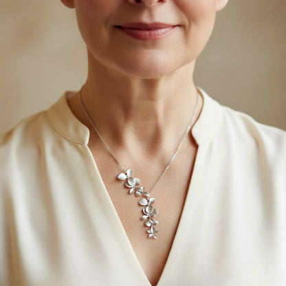 Floral Silver Statement Necklace Susan Rose Jewelry