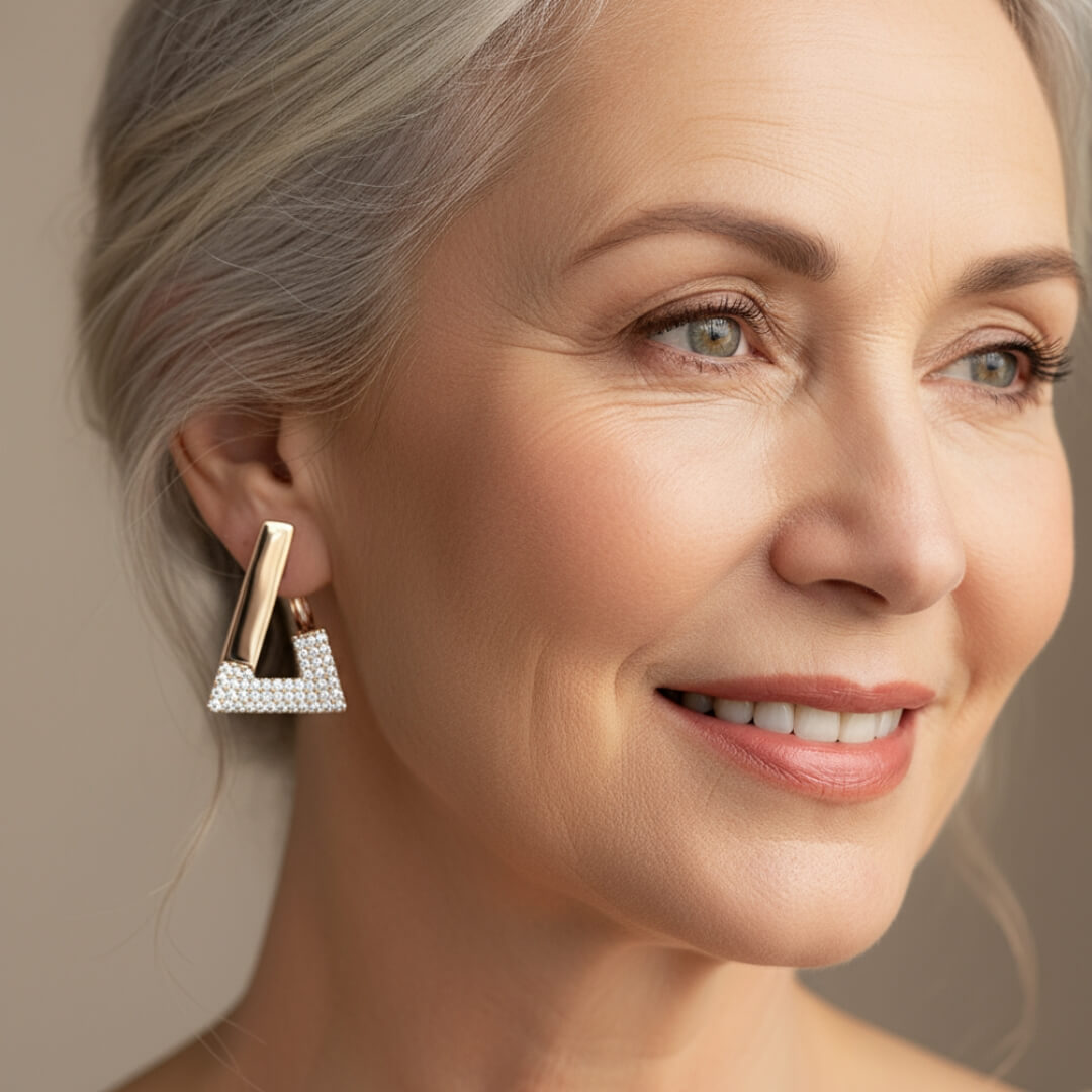 Geometric Rose Gold Crystal Earrings Susan Rose Jewelry