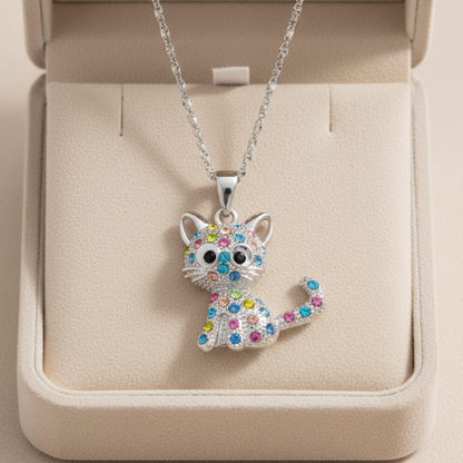 Glitter Cat Charm Jewelry Necklace Susan Rose Jewelry
