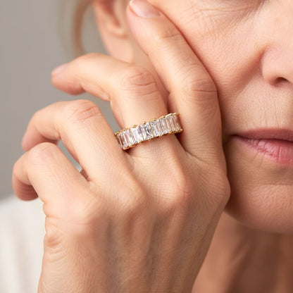 Gold Baguette Eternity Band Ring Susan Rose Jewelry