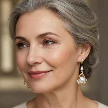 Moonstone Crystal Gold Drop Earrings Susan Rose Jewelry