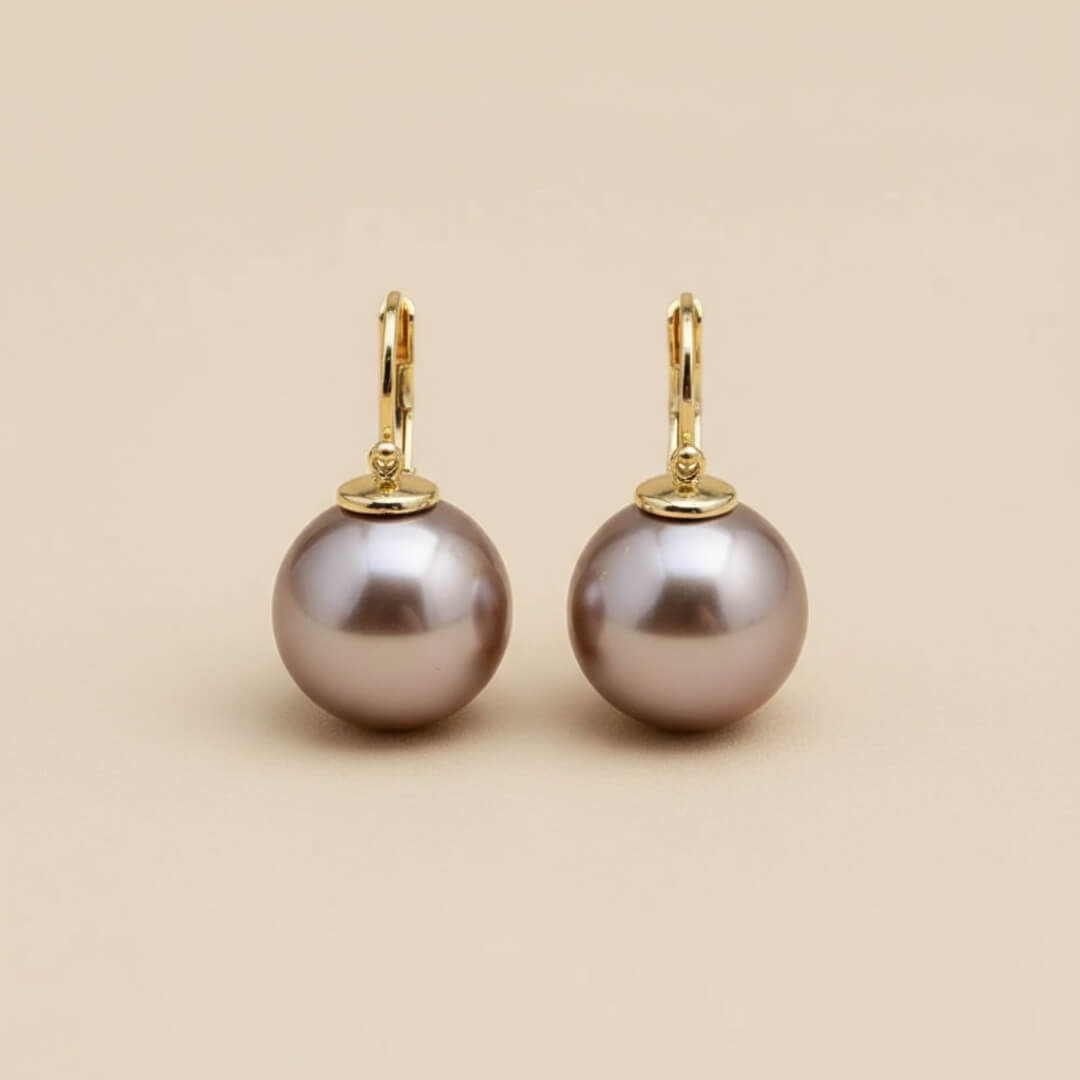 Gold Pearl Leverback Drop Earrings Susan Rose Jewelry