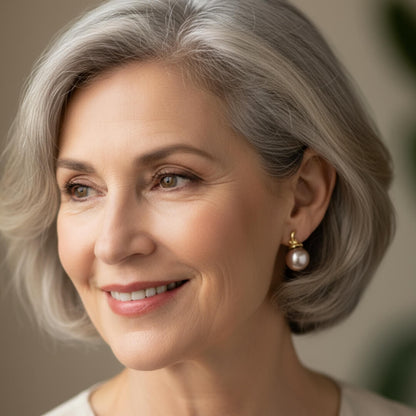 Gold Pearl Leverback Drop Earrings Susan Rose Jewelry