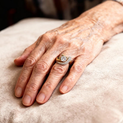 Gold Silver Swirl Diamond Ring Susan Rose Jewelry