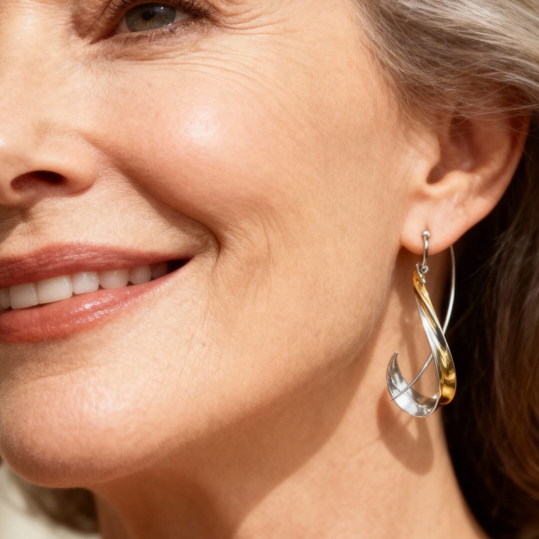 Gold Silver Twist Drop Earrings Susan Rose Jewelry