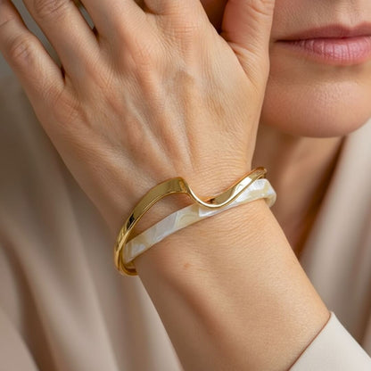 Gold Wave Open Cuff Bracelet Susan Rose Jewelry