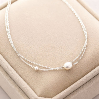 Layered Gold Dainty Pearl Necklace Susan Rose Jewelry