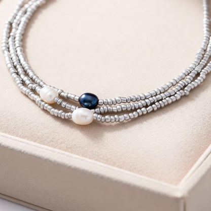 Layered Pearl Bead Choker Necklace Susan Rose Jewelry