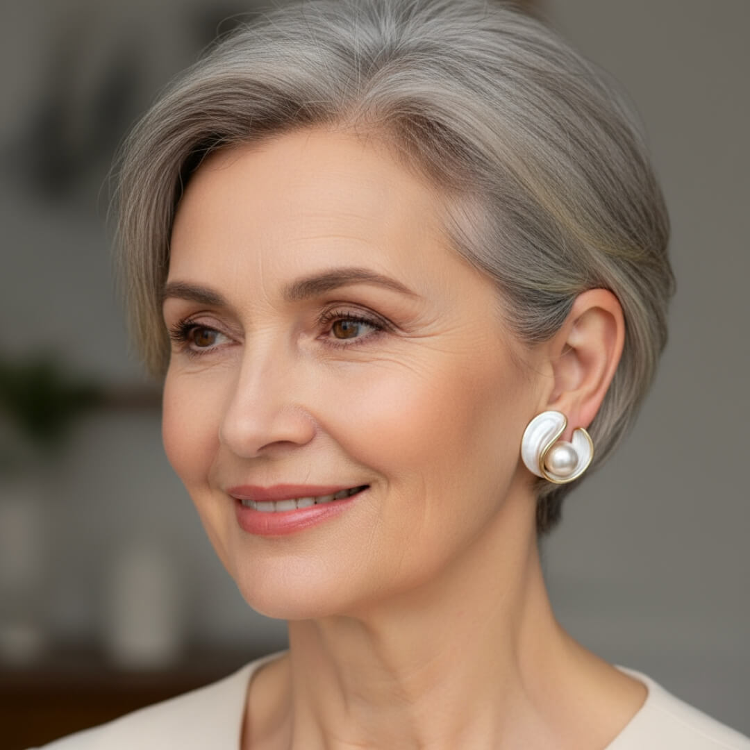 Luxurious Modern Pearl Stud Earrings Susan Rose Jewelry