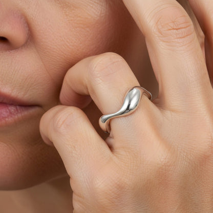 Modern Wavy Open Silver Ring Susan Rose Jewelry